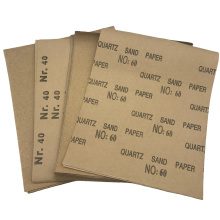 230*280mm quartz sand paper sheet for wood,putty and glass sanding